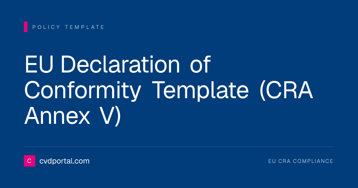 Free EU Declaration of Conformity Template (CRA Annex V)